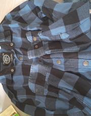 Chemise à carreaux  bleu et noir 14ans