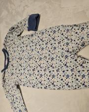 Pyjama fleures bleu 68 cm