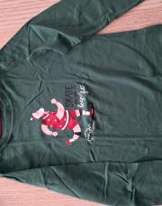 T-shirt longues manches vert père noel keep fit 5ans 