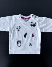 T-shirt longue manche Grain de Blé / 6 mois - 68 cm / Noël blanc