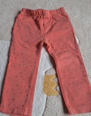 Pantalon rose peche avec des flocons dorés pailletés 86cm