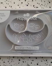 Ezpz happy mat assiette silicone gris set de table
