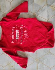 Body manches longues rouge Noël ; Primark ; T.68