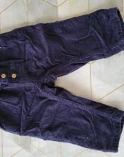 Pantalon velours côtelé bleu marine ; H&M ; T.68