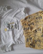 Ensemble short jaune et t-shirt Mickey 71cm