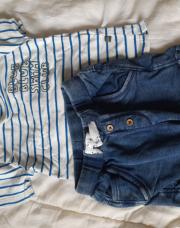 Ensemble short t shirt bleu feetje 74cm