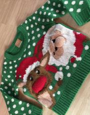 Pull Noël vert 2 ans 