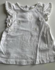 T-shirt blanc à fleurs TAO - 6/9 mois