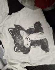Te shirt blanc loup kiabi 9mois 