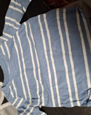 T-shirt bleu ligne blanc primark 6/9mois 