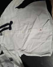 Chemise tao blan avec nœud 18moos 