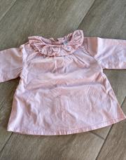 Chemise rose tex 6mois longues manches 