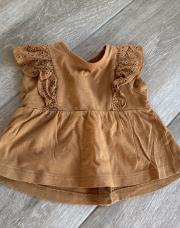 T-shirt marron vertbaudet 6m manches courtes 