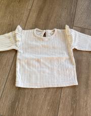 T-shirt volante zeeman 68cm écru manches longues 