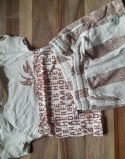 Ensemble short t shirt beige rouille palmier 74cm