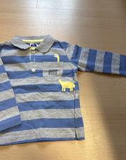 Polo mots d’enfants 24m bleu et gris manches longues 