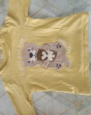 T-shirt manches longues jaune loutre T.68 C&A