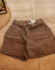 Short marron 12 18 mois lin hm