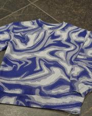 Pull chaud bleu et blanc T5-6ans