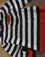 Pull rouge rayé 6M 