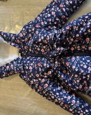 Manteau bleu 5 ans fleurs