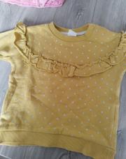 Pull moutarde à pois taille 74cm (H&M)