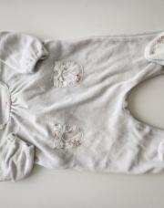 Pyjama velours blanc & fleurs roses - Sergent Major - 3 mois (59cm)