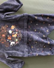 Pyjama sergent major velours bleu 3mois 59cm 