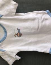 Body manches courtes blanc hélicoptère 62 cm 