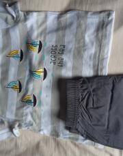Ensemble short t shirt voilier 12 mois