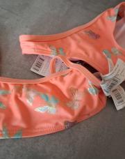 Bikini 4 ans papillons corail neuf