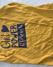 T-shirt neuf moutarde « Girl Power » manches longues Inextenso 8 ans 119-131cm