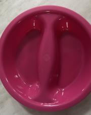 Assiette bébé rose 2 compartiments 