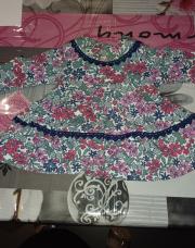 Robe a fleurs 3 mois bleu et rose 