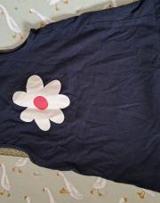 Top bleu marine fleur 24m