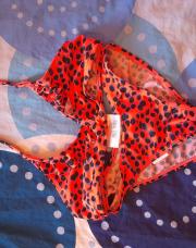 Bikini orange noir 7-8 ans