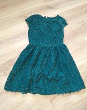 robe vert foncé en dentelle XS