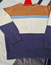 Pull léger 104 brun beige bleu marine 