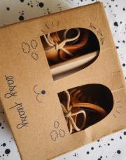 Chaussons 0-6 cuir moutarde easy Peasy 