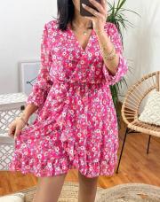 Robe rose fleurie