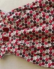 Robe 9m pois rouge beige brun