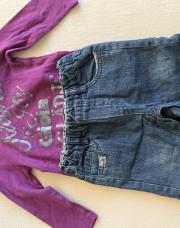 Ensembke 9m jeans pull mauve 