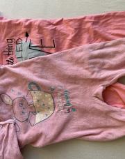 2 pyjama rose 74 lapin tassé et love 