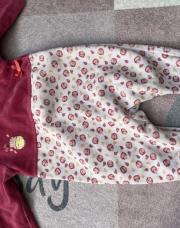 Pyjama 6m serjent moitier prune et blanc zvec hibou