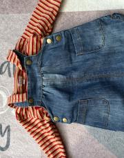 Robe 3 m en jeans avec pull ligne et orange vert rouge 