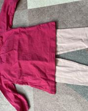 Ensemble 74 legging rose clair et pull Fushia 