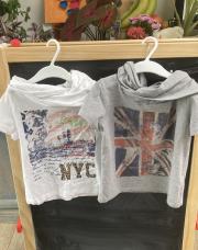 Tee-shirts été avec col blanc Genius star 4ans et gris orchestra 5ans 