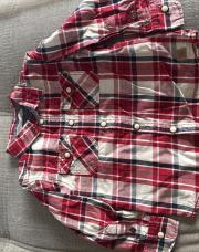 Chemise à carreaux rouge et bleu H&M 1 1/2-2 ans 