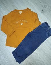 Tenue Kiabi 9 mois tee shirt moutarde 