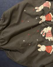 Robe noire petits lapins 12 mois 74cm